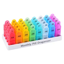 31 Days Pill Case Monthly Pill Organizer Pill Case Pill Box Home Medicine Holder