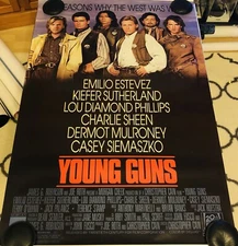 YOUNG GUNS Original Movie Poster 27X41 Emilio Estevez Charlie Sheen Western