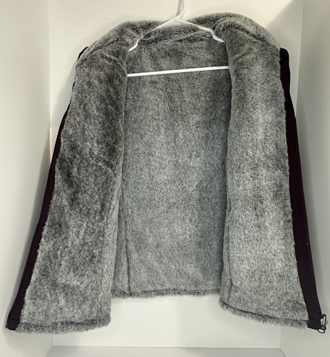 Valerie Stevens Reversible Puffer Vest Mulberry/Gray Faux Fur Women’s Size Large - Picture 5 of 8