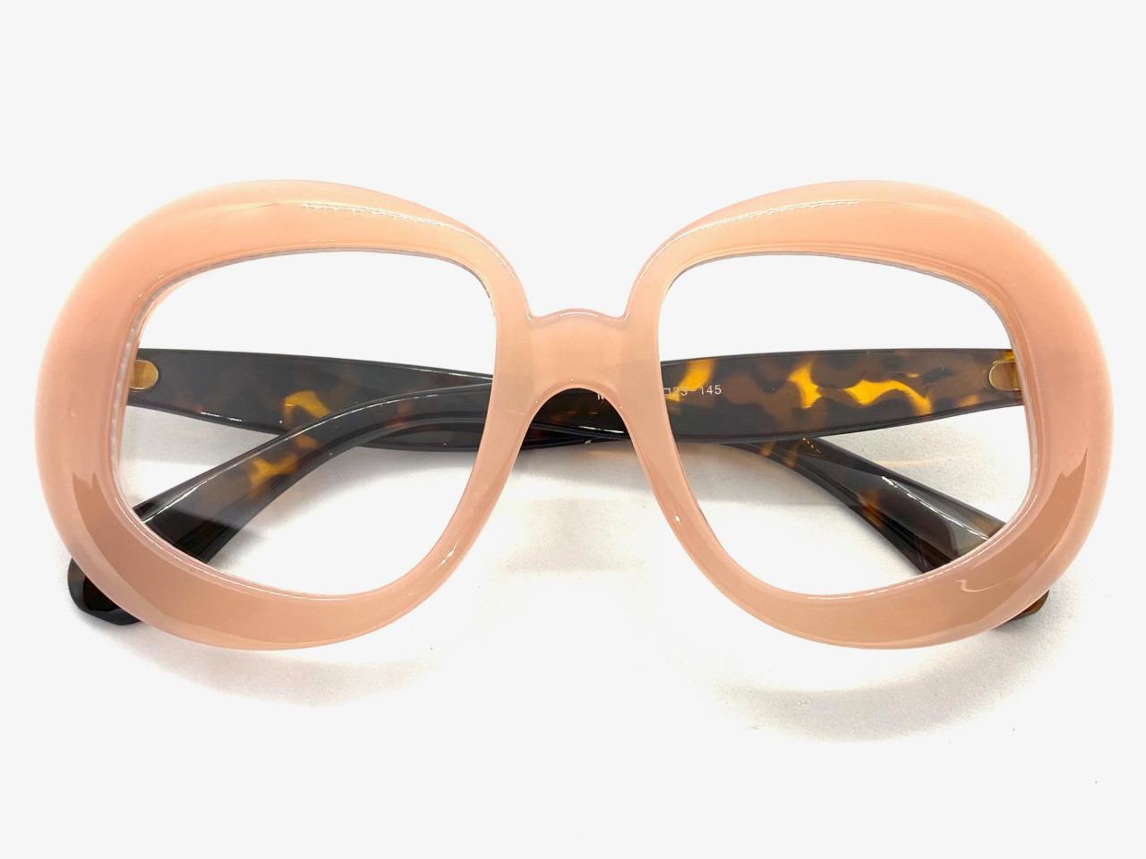 Oversized Vintage Clear Lens Eyeglasses - Round Tortoise Frame, UV400, Unisex Retro Style