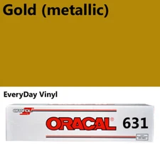 12"x5'-Gold (metallic) Matte Oracal 631 Exhibition CAL Vinyl Roll Adhesive Vinyl