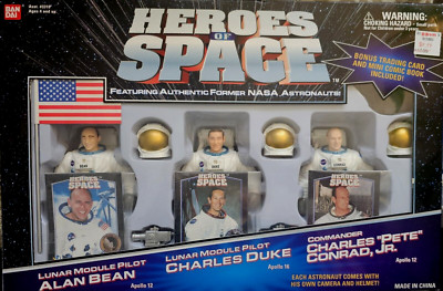 Bandai Heroes of Space Apollo Astronauts Bean, Duke, Conrad w/ComicBook Card NEW