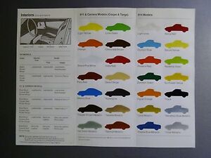 Porsche 911 Color Chart