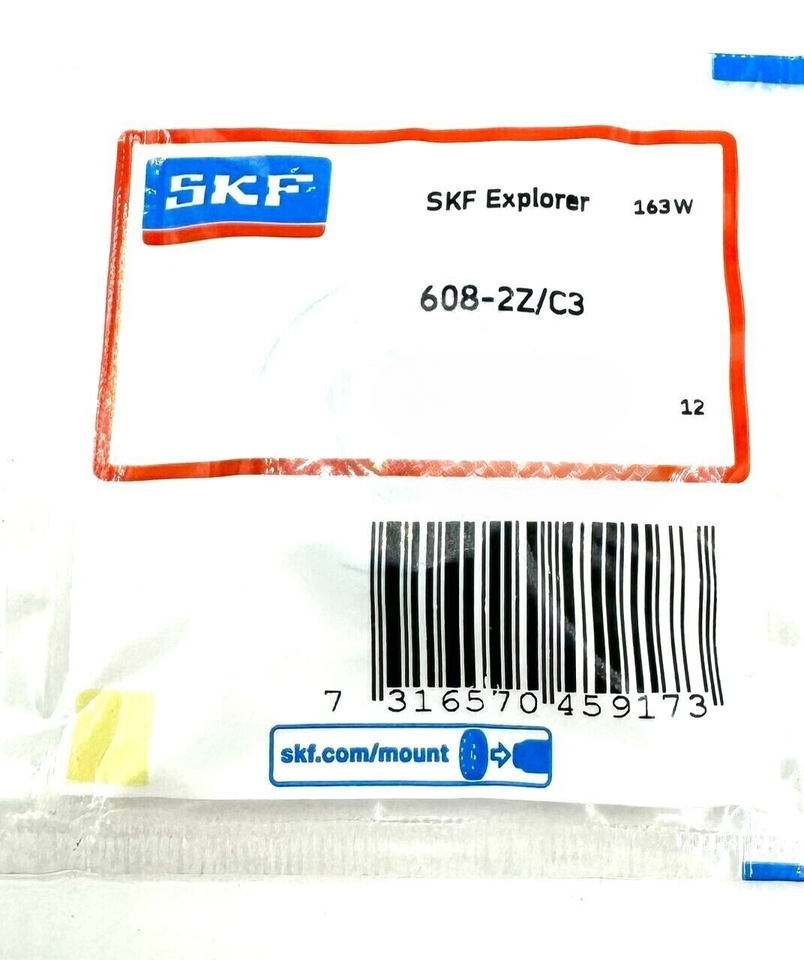 NEW SKF 608 2Z C3 DEEP GROOVE BALL BEARING, METAL SHIELDED 8x22x7 mm eBay