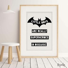 NURSERY BEDROOM CHILDREN'S WALL ART Batman superhero QUALITY art print