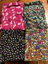 New Lot of 4 Pair LuLaRoe One Size OS 4-10 Colorful Leggings Buttery Soft
