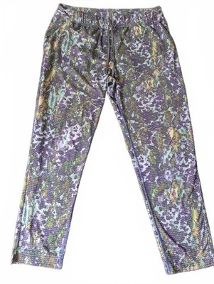 Lululemon sportliche Jogginghose mit Blumenmuster und Kordelzugbund Damen Größe L