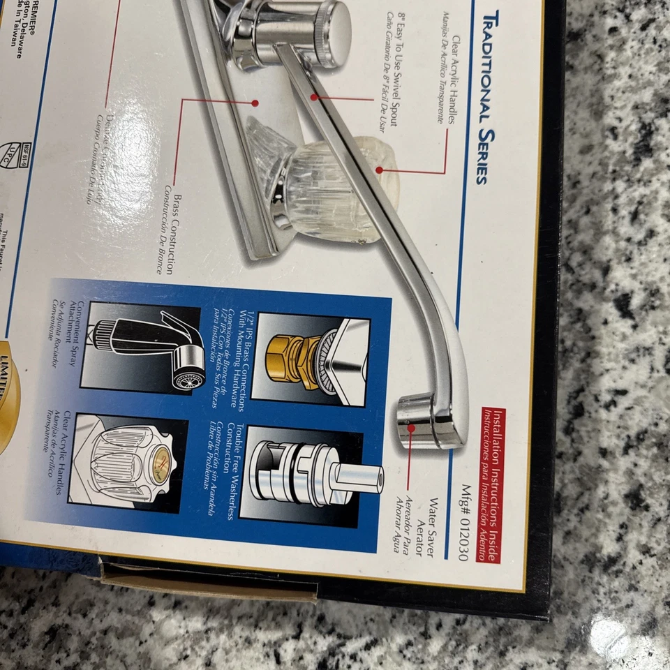 Premier Serie Tradicional Modelo #012030. Cocina Deluxe Cromo con Pulverizador Foto 4 de 4