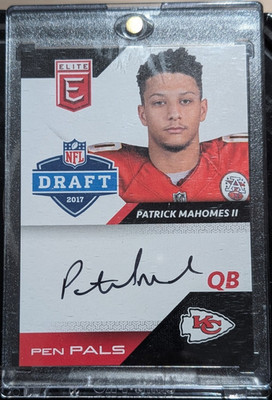 Panini 2017 Donruss Elite Pen Pals Patrick Mahomes II Rookie Auto PP-PM Chiefs