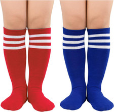 Toddler Kids Youth Soccer Socks-Long Knee High Socks for Boys Girls Baseball Sof