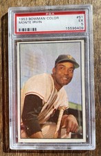 1953 Bowman Color Monte Irvin #51 HOF New York Giants PSA 5 EX