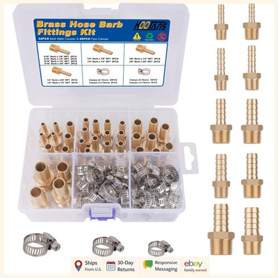 #ad 32 Piece Brass Barb Fitting Set with Strong Pressure Resistance and Durability $41.91