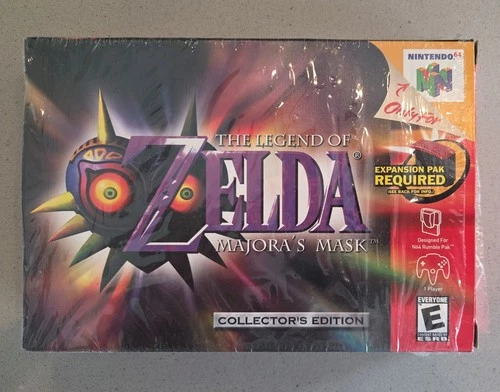 Zelda Majora's Mask N64 CIB - Orig Shrink (Open) - UNPLAYED Holo Master Set