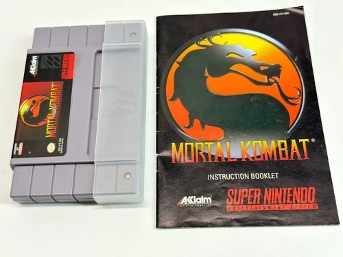 Mortal Kombat w/Booklet (Super Nintendo SNES) Authentic & Tested