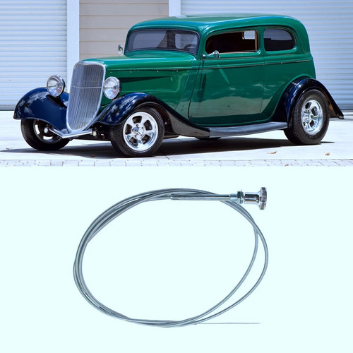 Chrome 6 Ft Carb Carburetor Choke Cable For Hot Rat Rod Holley Edelbrock - Picture 9 of 12