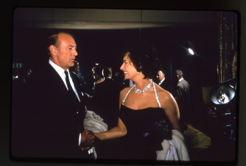 Sophia Loren Gary Cooper Vintage Photo Agency Transparency 1957 at Romanoff's 