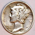 1945-S (Micro) Mercury Dime - VF/Extra Fine - #2800AT