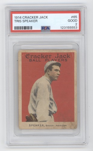 Tris Speaker #65 1914 Cracker Jack card