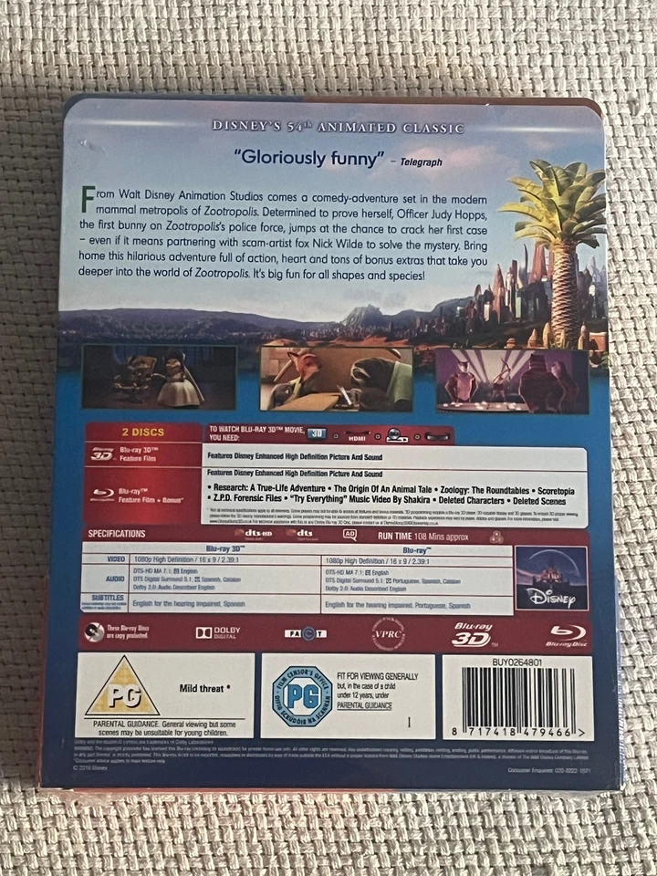 Zootropolis Steelbook BLURAY 3D Disney Zavvi UK NEW SEALED - Imagen 2 de 2