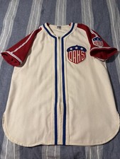 1942 Oakland Oaks Joe DiMaggio #5 Home Ebbets Field Flannels Sz L Jersey
