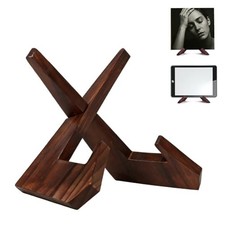 Vinyl Record Stand Now Spinning Wooden Holder X-Frame 12" Album Desktop Display