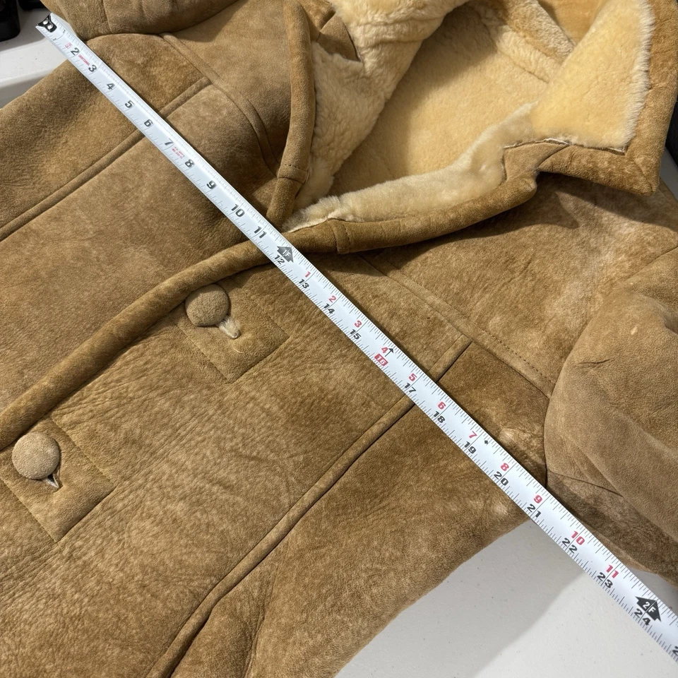 Abrigo de hombre vintage Marlborough gamuza piel de oveja ranchero para hombre talla S Foto 3 de 4