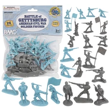 BMC CIVIL WAR Plastic Army Men 26 Battle of Gettysburg Soldier Figures 1:32 54mm