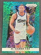 2024-25 Prizm Deca #143 De'Aaron Fox Green Shimmer FOTL 5/12 Jersey Number