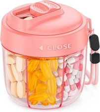 Large Pill Dispenser, Portable Pill Bottle Organizer for 7 Various Vitamins, Ant