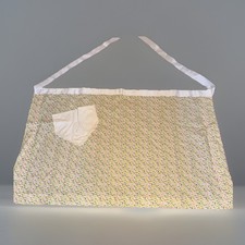 VTG Handmade Half Apron Floral Design Farmhouse Linen Pocket Gramma