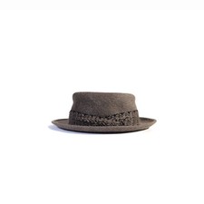 Vintage 1950s Adam Premiere Pork Pie Hat Wool Taupe Brown 7 1/4 Mobster