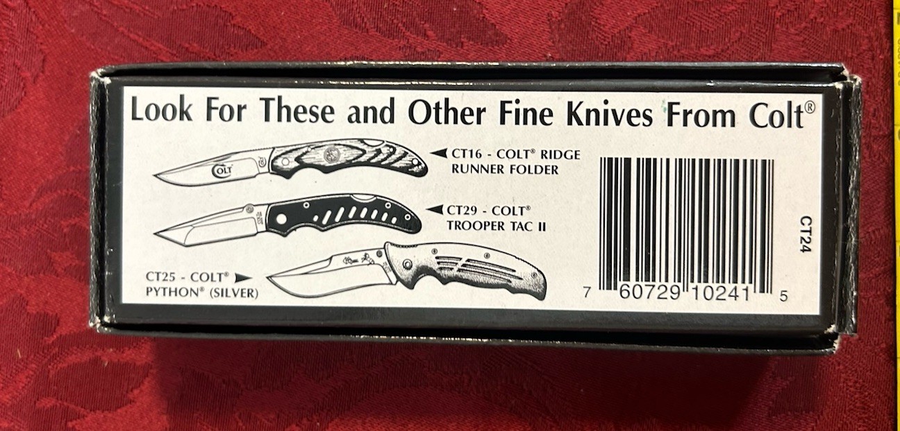 Vintage Colt Firearms Python Pocket Knife CT24 New In Box | eBay