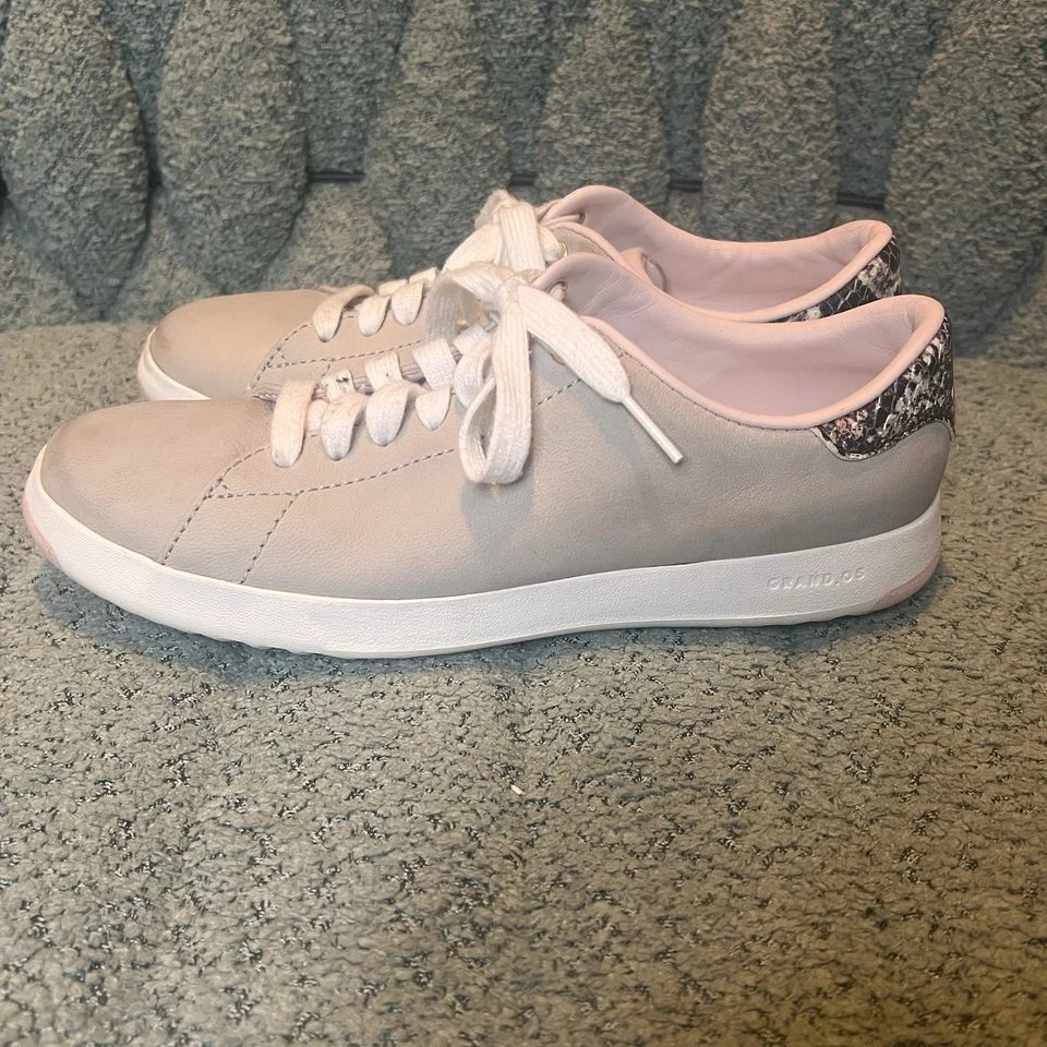 Cole Haan Women's Size 7.5 GrandPro Leather Sneakers Clay/snakeskin accents - Image 3 of 4