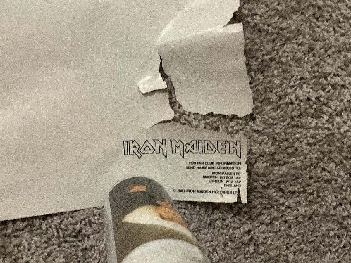 1987 IRON MAIDEN SIX FOOT Door Poster Lot (3) 75” X 25” 1998