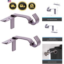 Curtain Rod Brackets No Measure Fast Fit Pewter 5 8 inch Set of 2