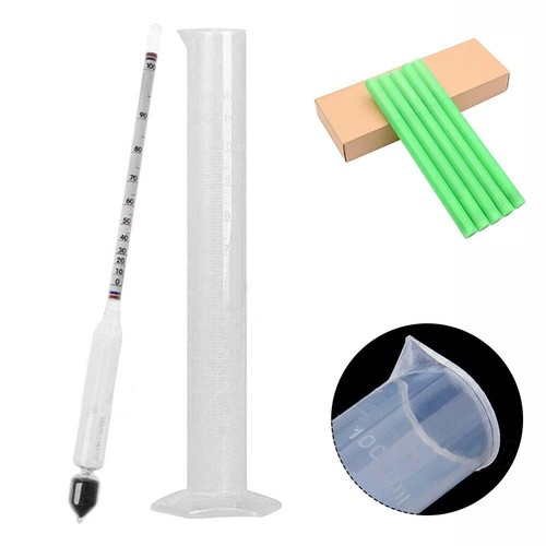 One Set Triple Scale Alcohol Hydrometer and Test Jar for Home Brew Wine
