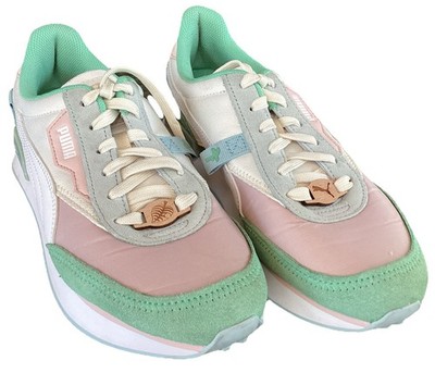JR Women s 7C Puma Animal Crossing Future Riders Tennis Shoes Mint/Pink 383076