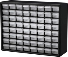Akro-Mils 64-Drawer Plastic Drawer Storage Cabinet for 64 Drawer, Black