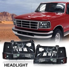 6pc Headlights Wcorner Signal Bumper Lamps For 92-96 Ford F150 F250 F350 Bronco 6pc Headlights Wcorner Signal Bumper Lamps For 92-96 Ford F150 F250 F350 Bronco