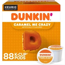 Dunkin' Caramel Me Crazy Flavored Coffee, 88 Keurig K-Cup Pods