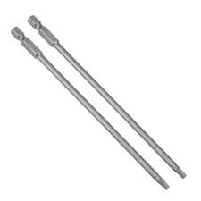 2pcs 1/4" Hex Shank 150mm Magnetic Torx Security T20 Screwdriver Bits S2