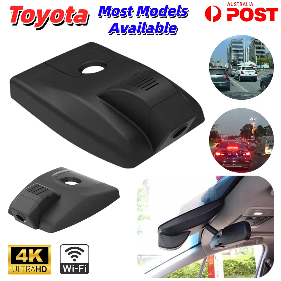 4K Dash Cam For Toyota Front Rear Car Camera WiFi Video Recorder Dashcam APP AU
