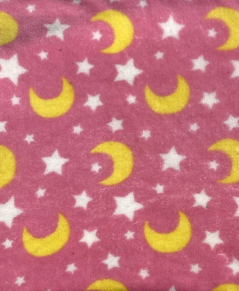Cómoda Manta Rosa Bebé Amarillo Luna Blanco Estrellas Felpa Suave Vellón Lovey 28"x29" Foto 3 de 4