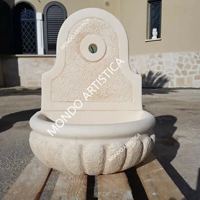 FONTANA A MURO DA PARETE PENSILE PER GIARDINO ESTERNO IN CEMENTO MARMO PIETRA
