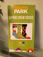 South Park 3x Pair of Crew Socks- Men's Shoe Size 10-13  NEW W/BOX