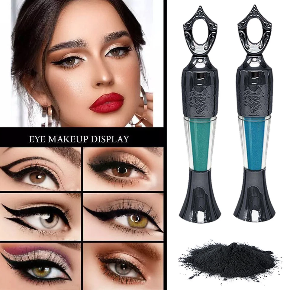 Smoky Makeup Eyeshadow Outline Eye Line No Smudge Eyeliner Powder Beauty Natur 」 - Image 3 of 4