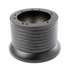 1995-2002 Chevy Full Size Trucks Black Billet 5 & 6 Hole Steering Wheel Adapter 