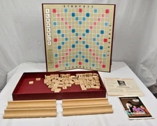 Vintage Scrabble Board Game Complete 1976 Selchow & Righter Crossword USA