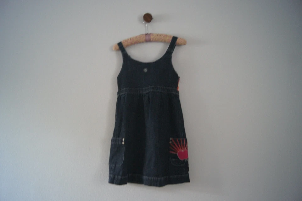 Apple Bottom Girls L Blue Jean Overalls Dress - Image 3 of 4