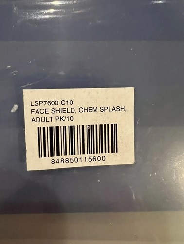 Face Shield Chem Splash Adult 10 Pack Blue LSP7600-C10 - Picture 8 of 8